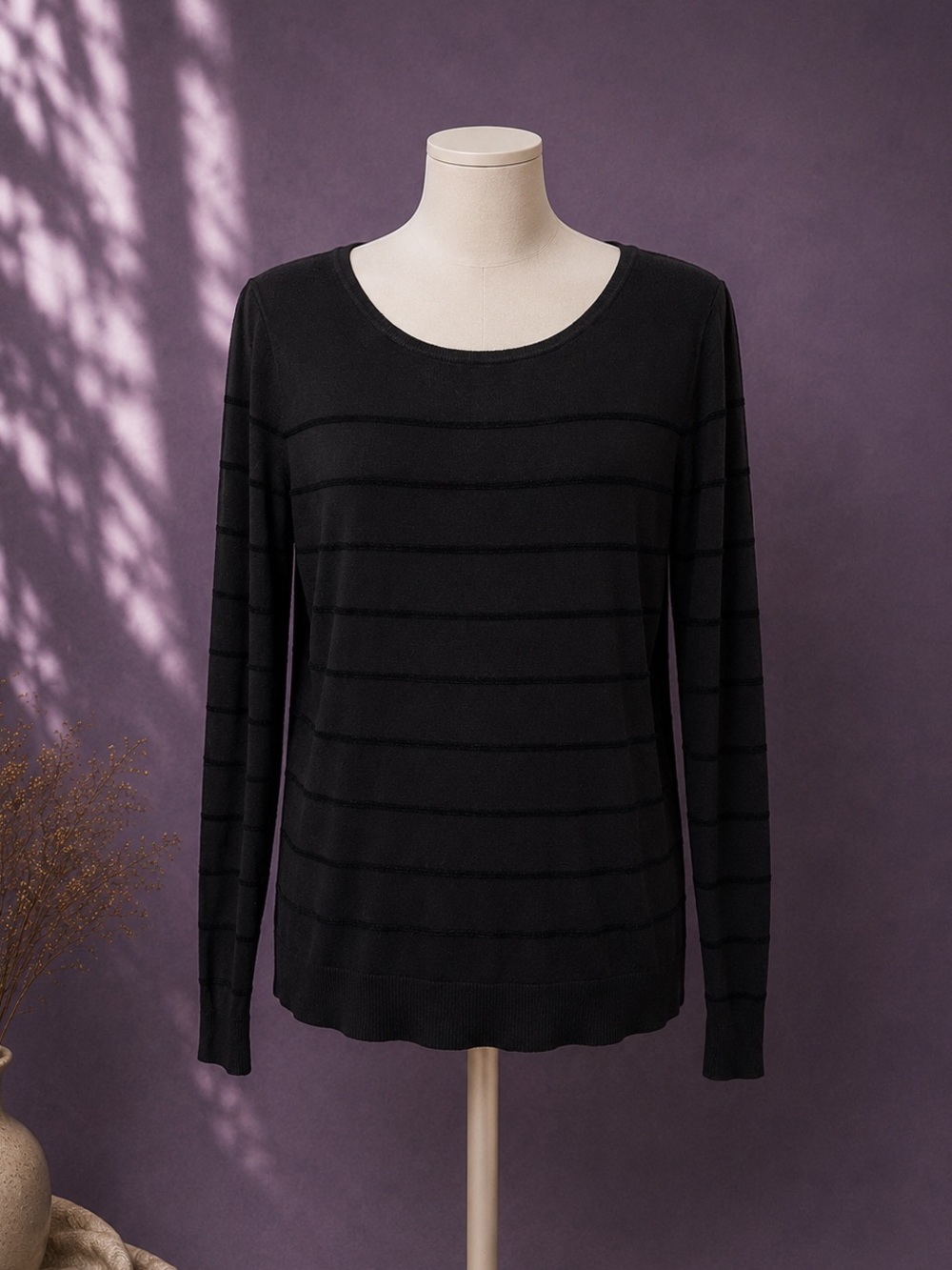 Loft black mesh striped lightweight